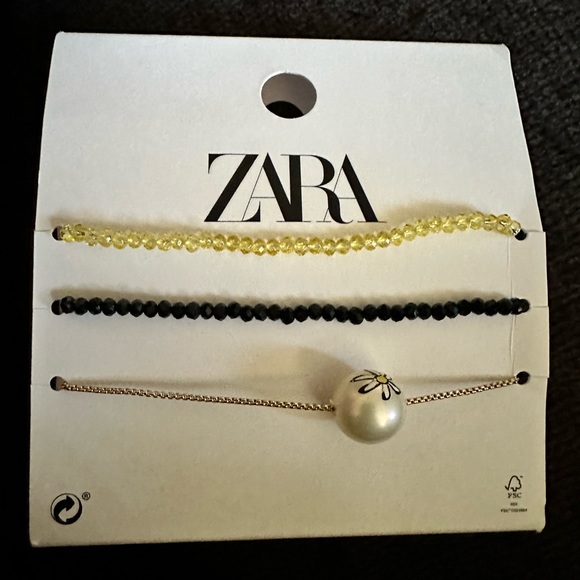 Zara Jewelry - ZARA Floral Beaded Bracelet Set of Three